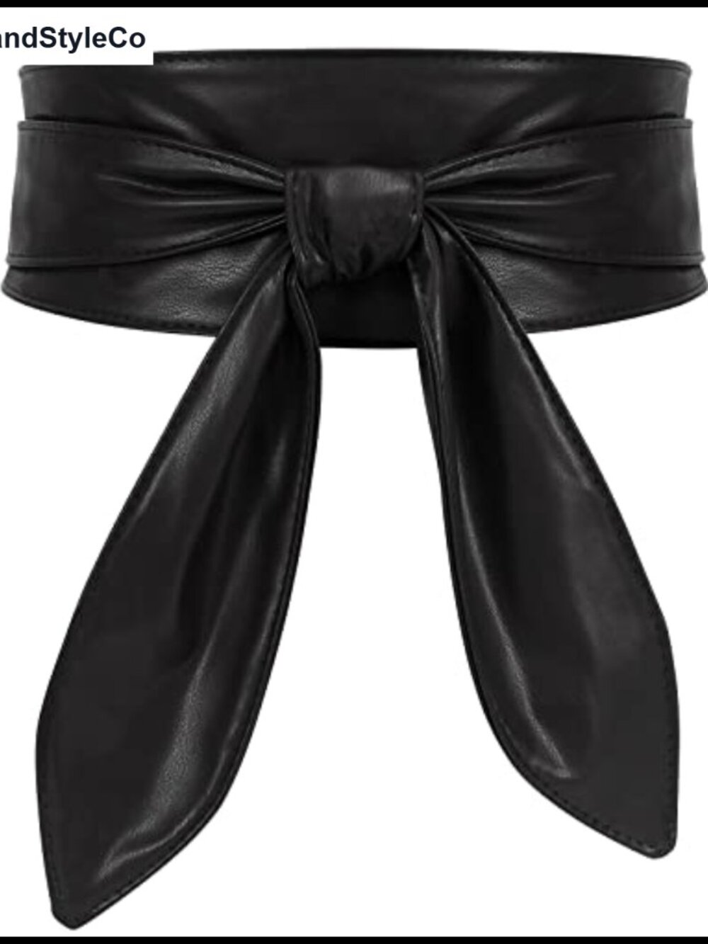 Wide PU Leather Obi Belt Wrap Waistband Knotted Dress Belt
